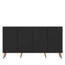 BUFFET 4 PUERTAS NEGRO / PIES RETRO NATURAL