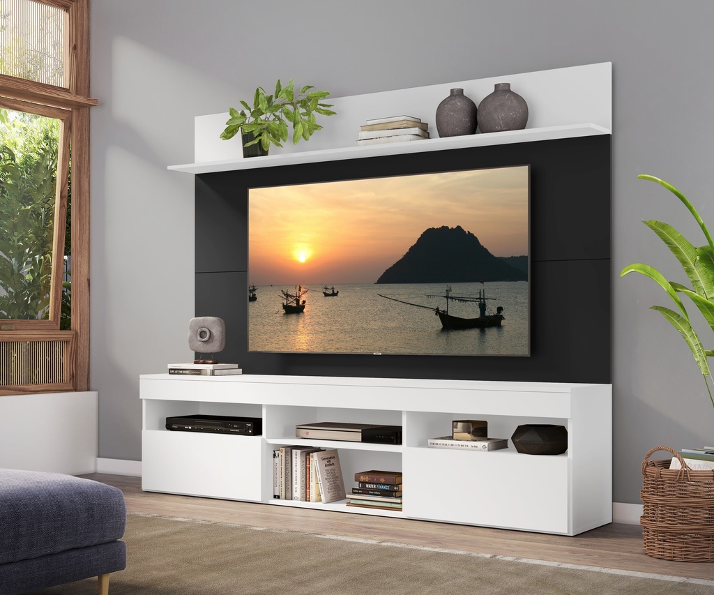 CENTRO ENTRETENIMIENTO HOME THEATER MADRI BLANCO/NEGRO/BLANCO