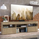 RACK PARIS CON DOS PUERTAS BASCULANTES, TV 65', RUSTIC