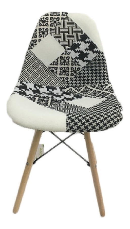 silla eames forrada gris con blanco