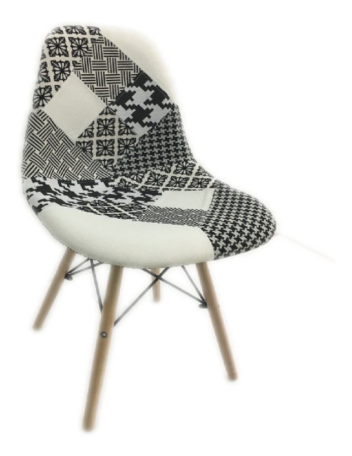 silla eames forrada gris con blanco