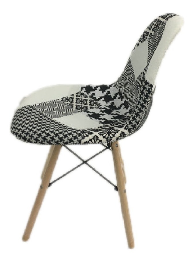 silla eames forrada gris con blanco