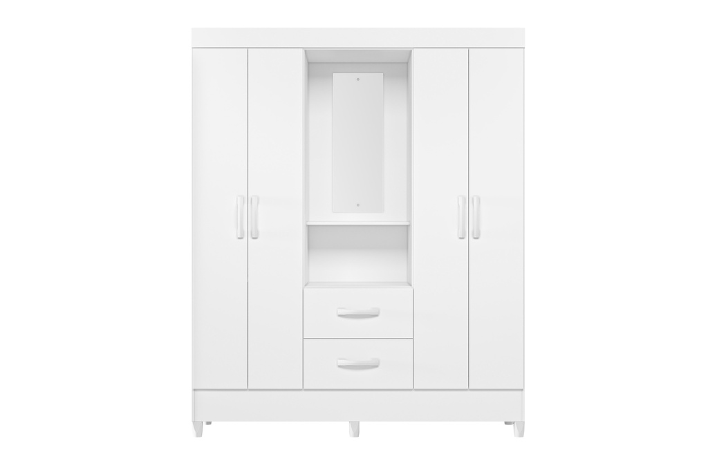 CLOSET MOBI CAPELINA 4 PUERTAS CON ESPEJO BLANCO