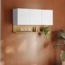 Mueble superior Supremo 3P / Blanco- castaño claro  