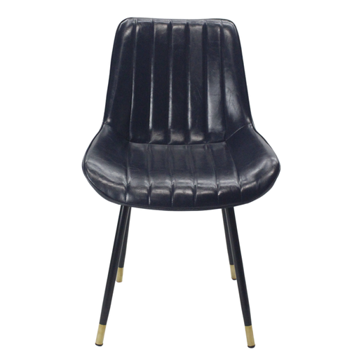 [100343] SILLA COMEDOR MARMOL PU NEGRA 