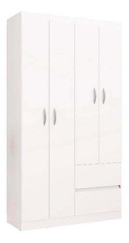 [140105] Closet Armario Lisboa 4 Puertas 183 cm * 98,5 cm Blanco