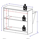 BARRA DE BAR PARA COCINA MODULO 2 PUERTA BLANCO/TAPA NEGRO