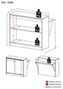 BARRA DE BAR PARA COCINA MODULO 2 PUERTA BLANCO/TAPA NEGRO