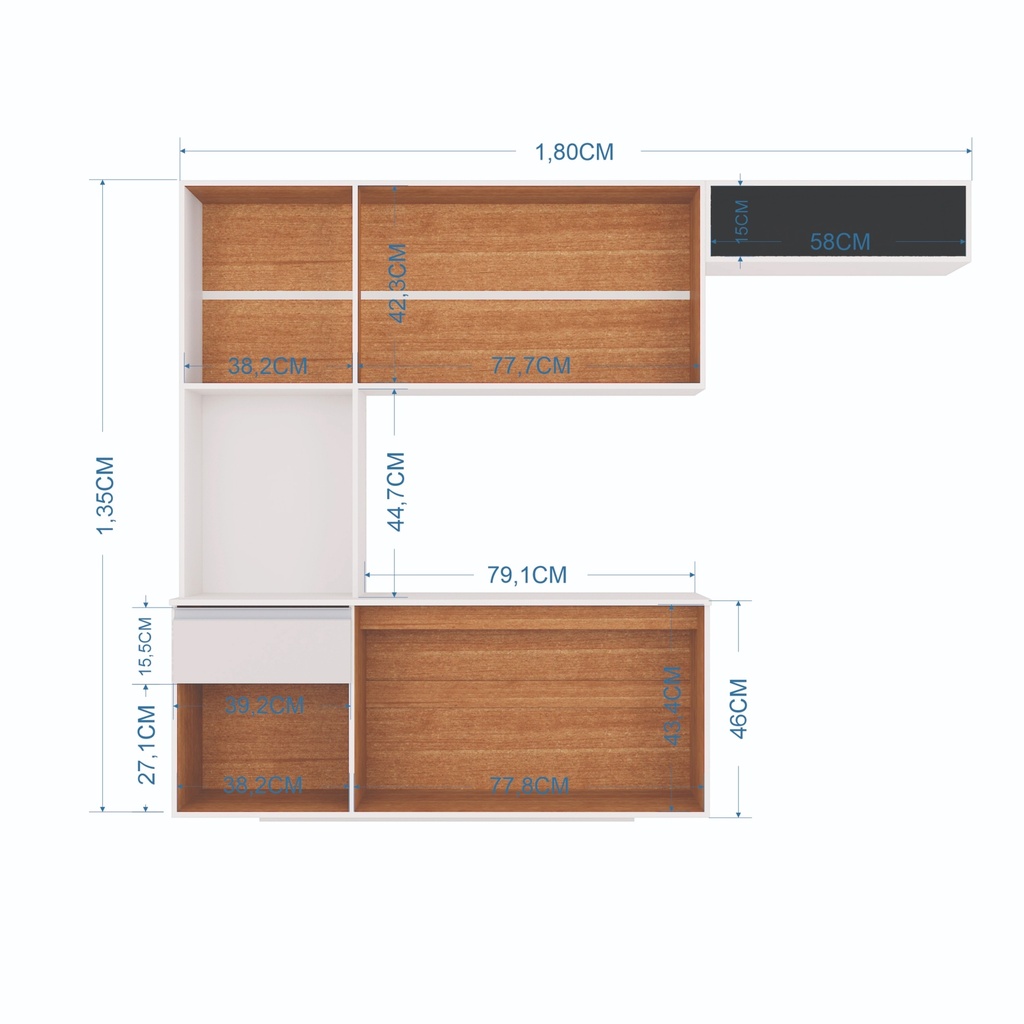 Mueble Aereo Mel 180* Blanco