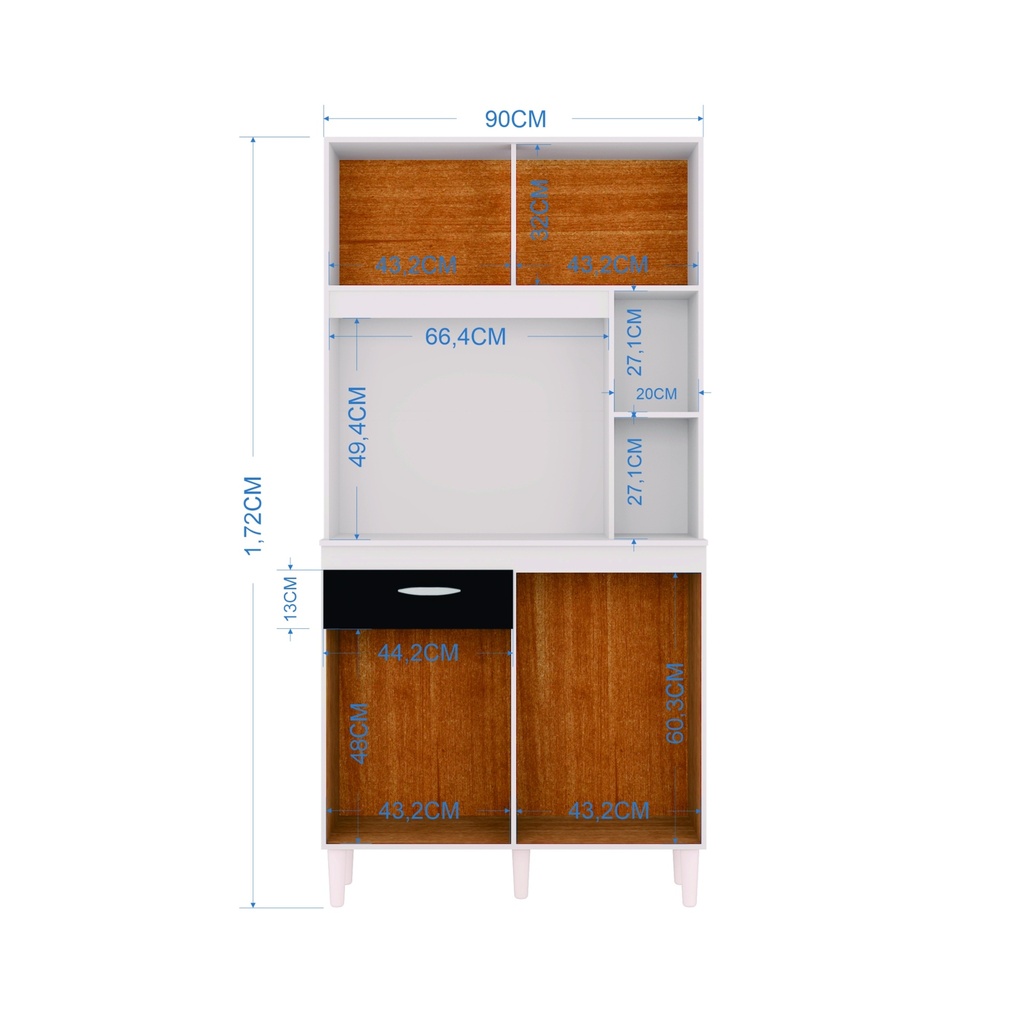 Alacena Duda 172*90*35 B/N