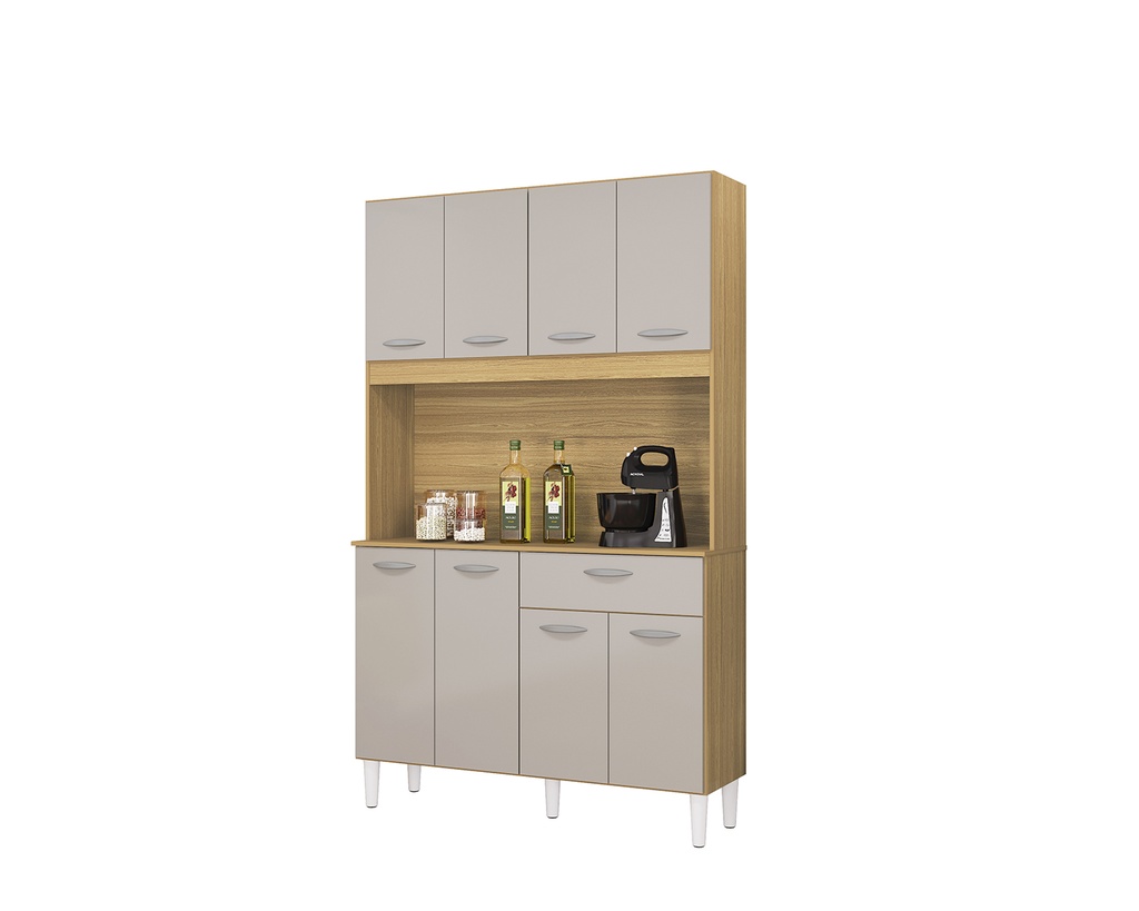 Alacena Cassia 8 Puertas Color Damasco / offwhite