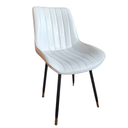 Comedor vitral tipo mármol negro + set 4 Silla blanca PU 