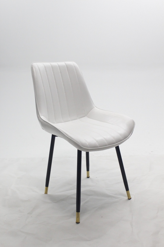 Comedor vitral tipo mármol blanco + set 4 Silla blanca PU 