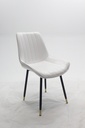 Comedor vitral tipo mármol blanco + set 4 Silla blanca PU 