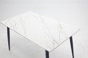 Comedor vitral tipo mármol blanco + set 4 Silla blanca PU 