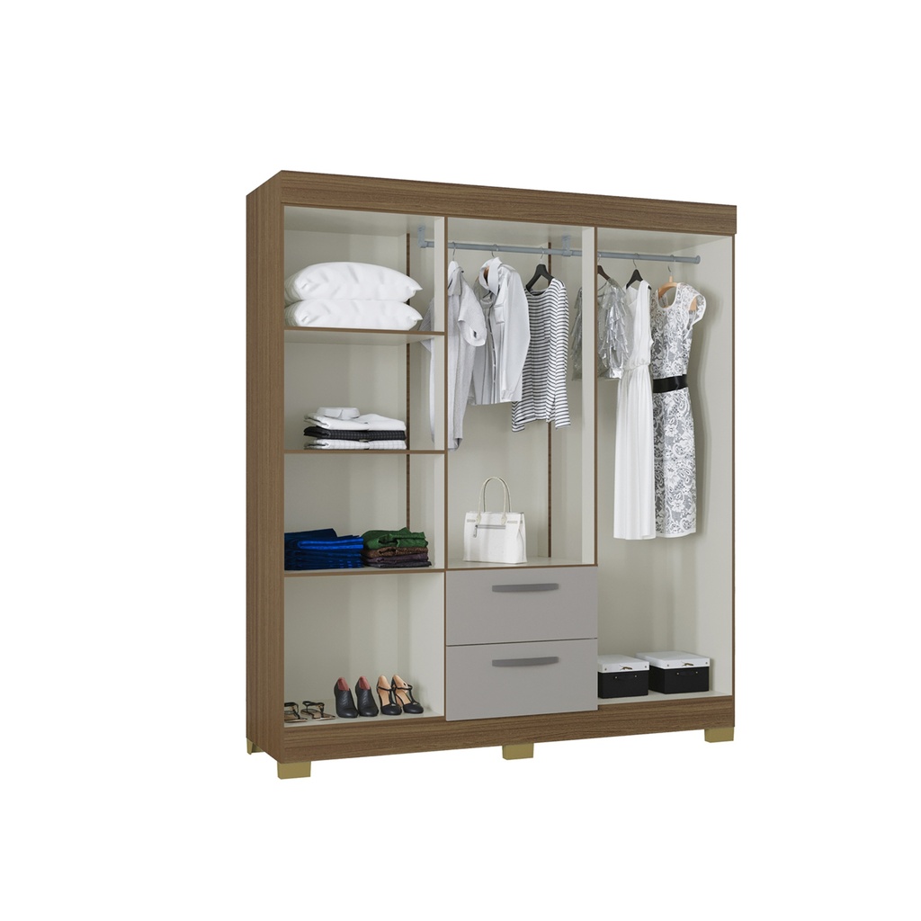Closet Toquio 6p2c castaño / of white 