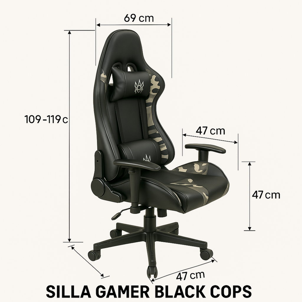 Silla Gamer Black cops