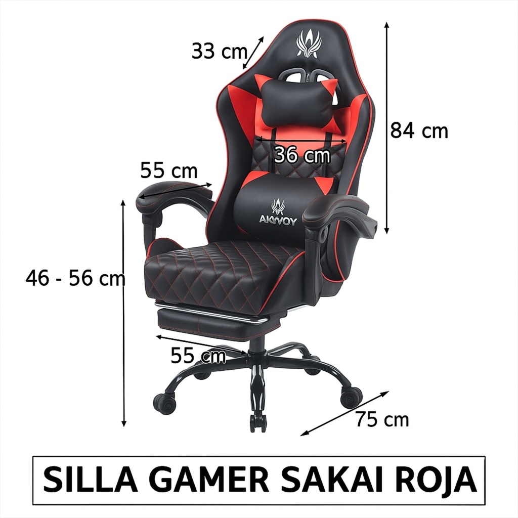 Silla Gamer Sakai Roja