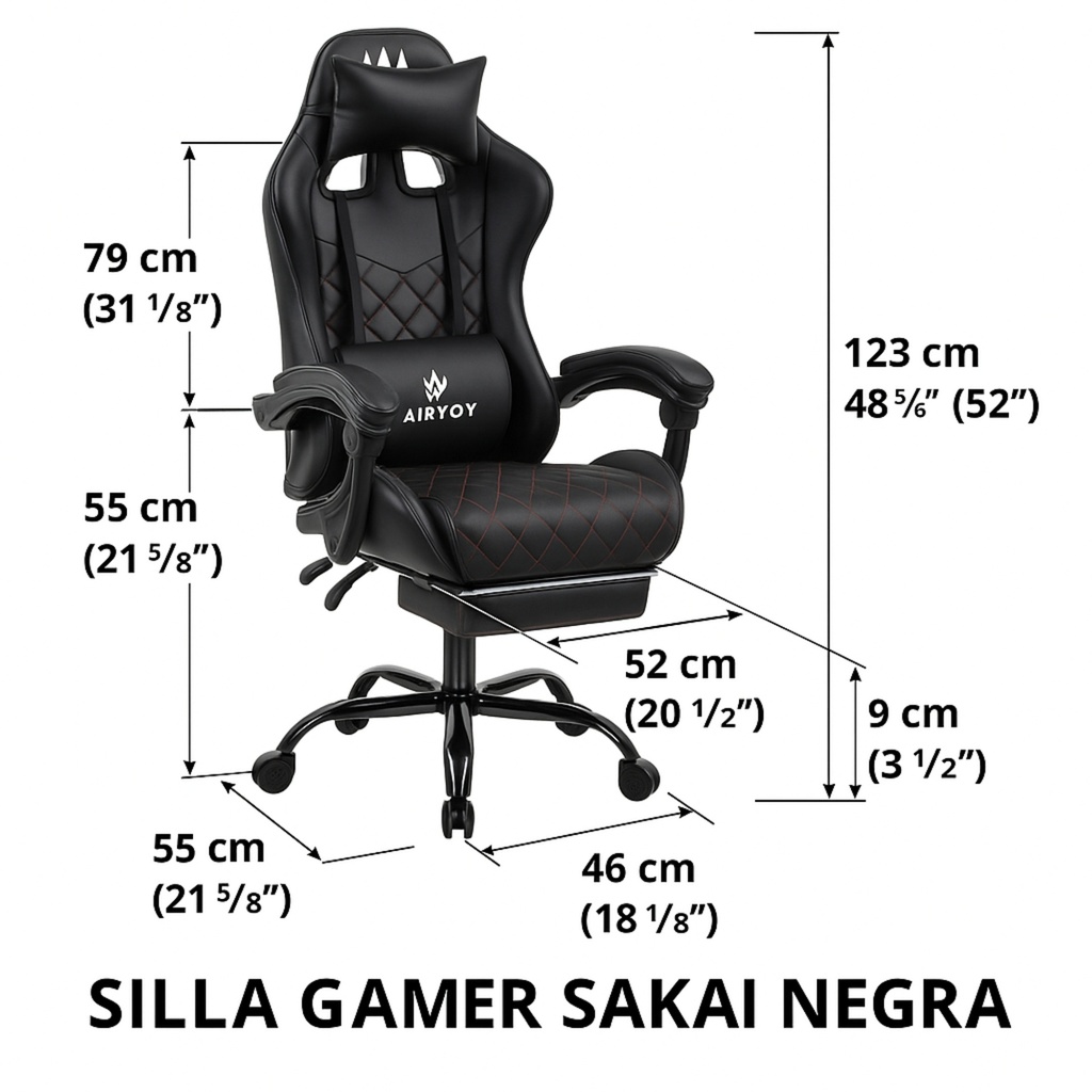 Silla Gamer Sakai Negra