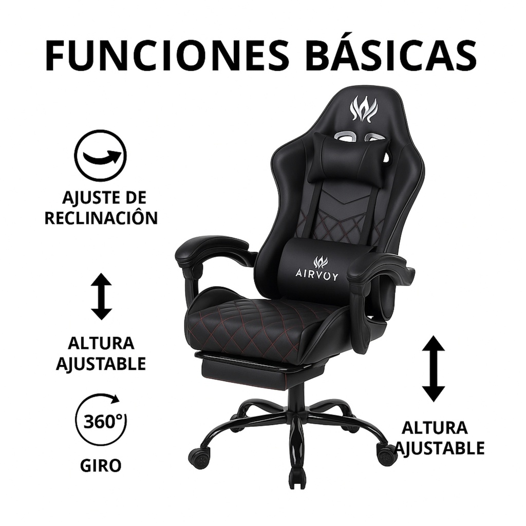Silla Gamer Sakai Negra