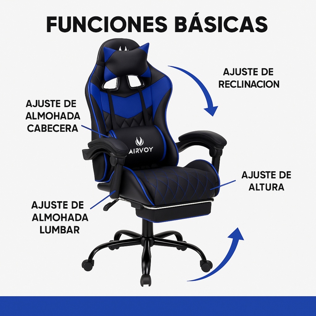 Silla Gamer Sakai Azul 