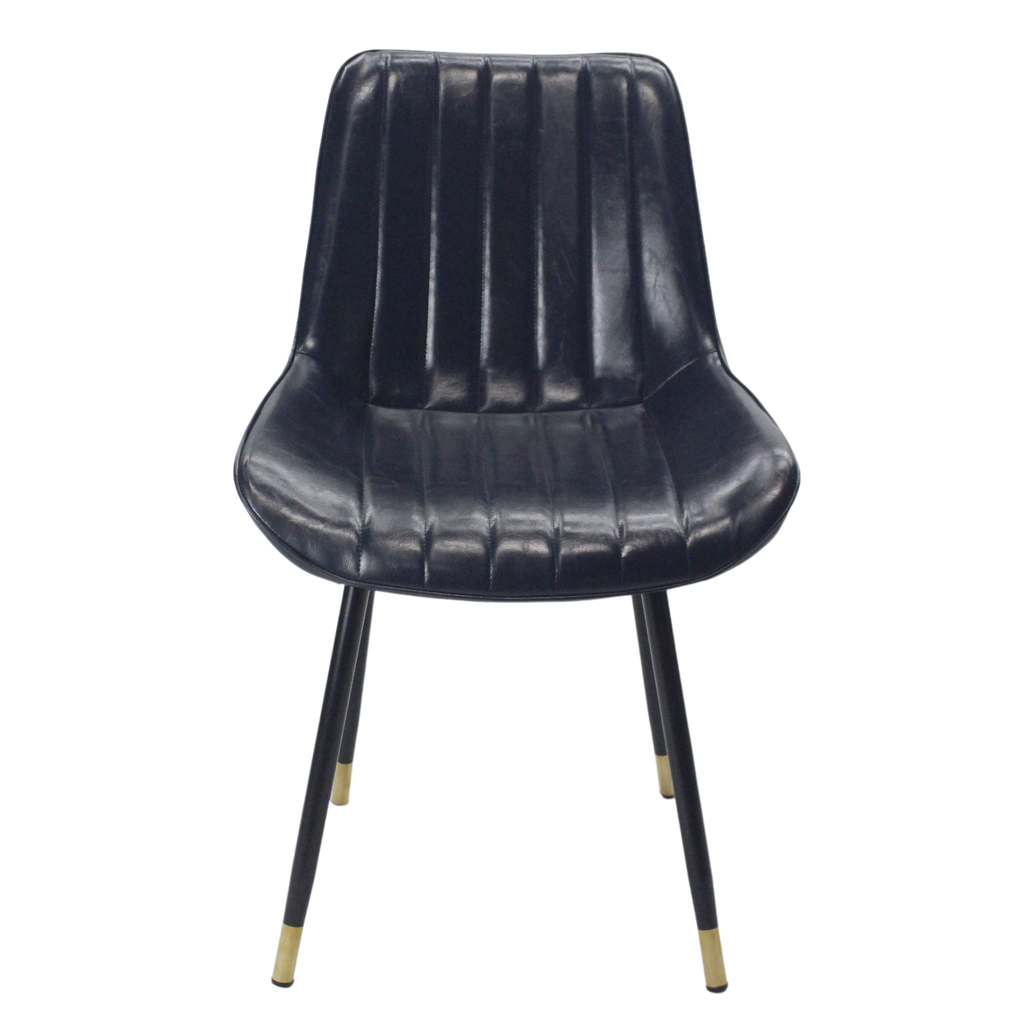 Comedor vitral tipo mármol blanco + set 4 Silla Negra PU 