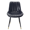 Comedor vitral tipo mármol blanco + set 4 Silla Negra PU 