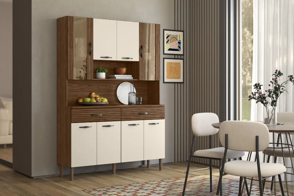 197 8930  - Kit Golden 8P - Nogueira e Off White e Ripado Nogueira - Ambiente.webp