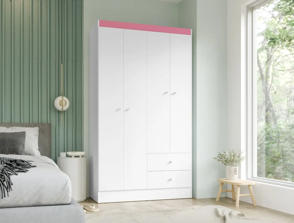 Roupeiro Versa 4P BC White CP Rosa (1).webp