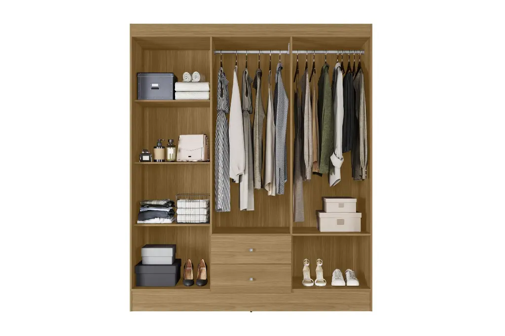 Roupeiro Versa 6P- Freijo - FI Frontal Aberto Decorado.webp