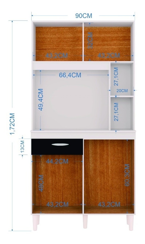 Alacena Duda 172*90*35 B/N