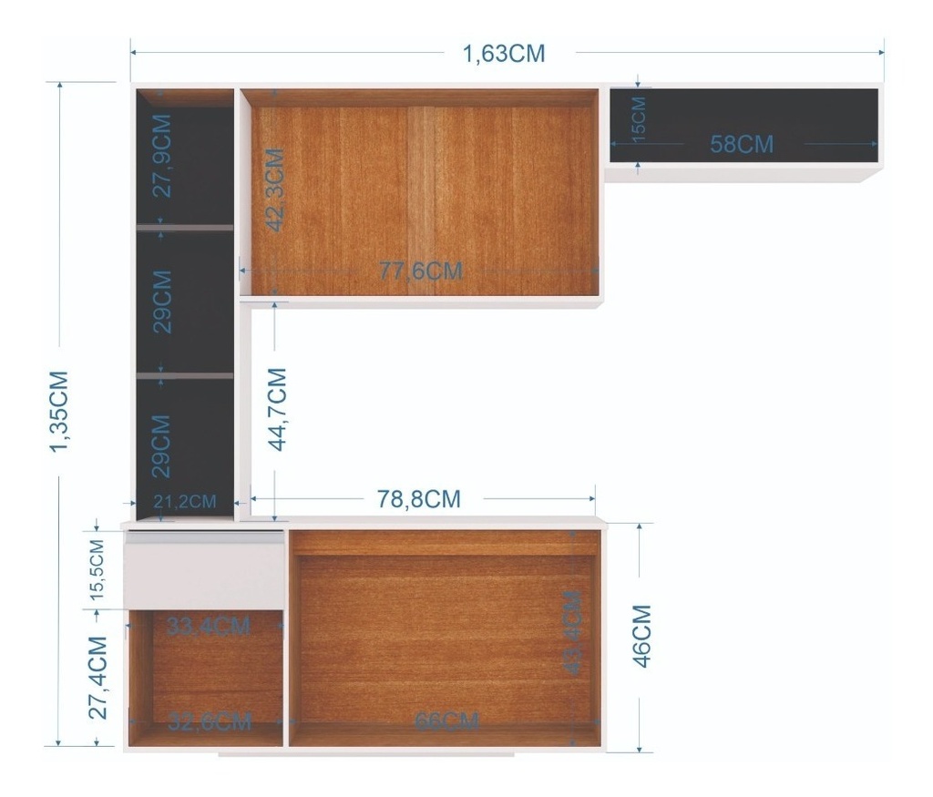 Mueble Aereo Mel 163*135* N/B