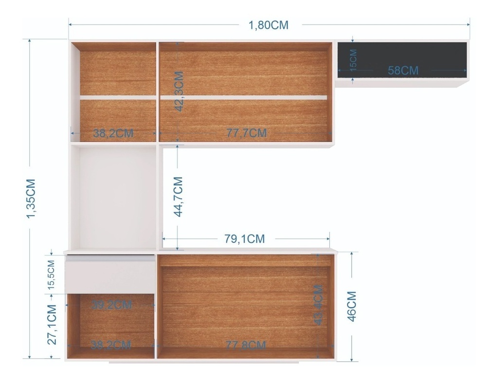 Mueble Aereo Mel 180*135* B