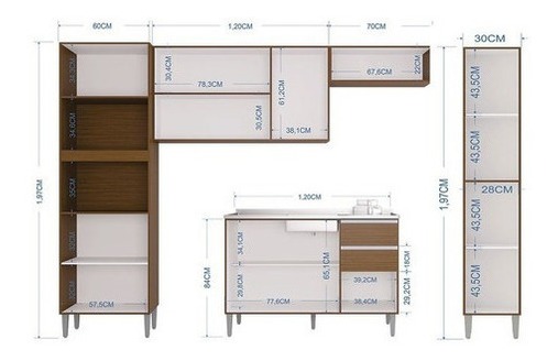 Mueble Superior Aline + Alacena Damasco Hueso