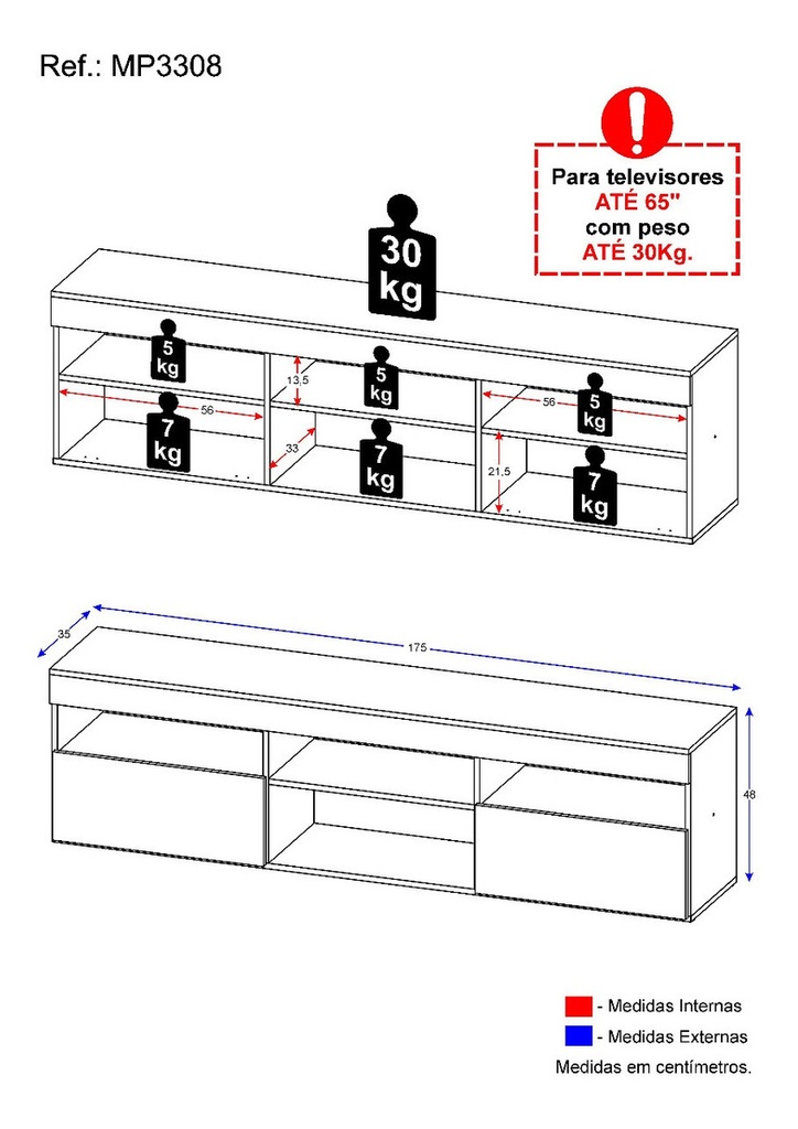 RACK PARIS CON DOS PUERTAS BASCULANTES, TV 65', NEGRO  
