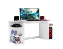 Escritorio Gamer 3 Estantes Laterales blanco