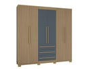 Closet 6P Amazonia damasco /acanalado/gris