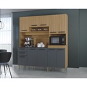 Alacena Elisa 180 Damasco/Acanalado/Gris 