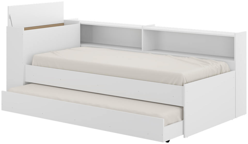 Cama Tipo Nido Multimueble con Balda y Arco para Colchon Color Blanco