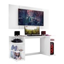 Escritorio Gamer con Panel TV de 65¨ Color Blanco
