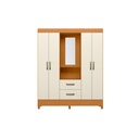 CLOSET MOBI CAPELINA 4 PUERTAS CON ESPEJO BLANCO MARRON OCUSRO 