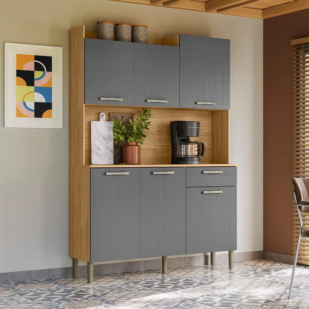 Alacena Genova plus freijo/ gris 121x175x36