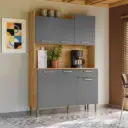 Alacena Genova plus freijo/ gris 121x175x36