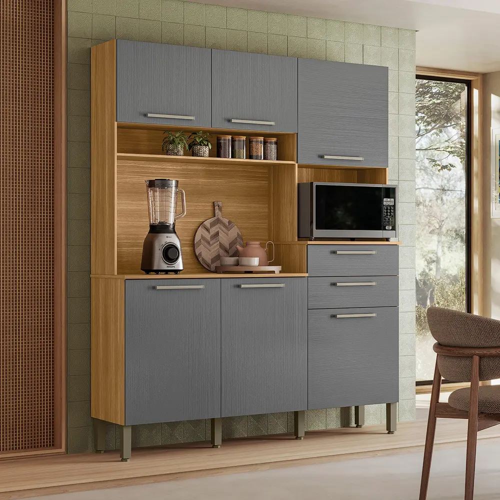 ALACENA MONTESA 6P, 2C / FREIJO - GRIS 162 X 196 X 38 CM 