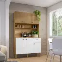 ALACENA STYLE 6P, 1C / BLANCO TEXTURIZADO) - CASTAÑO 111 X 185 X 39.3 CM