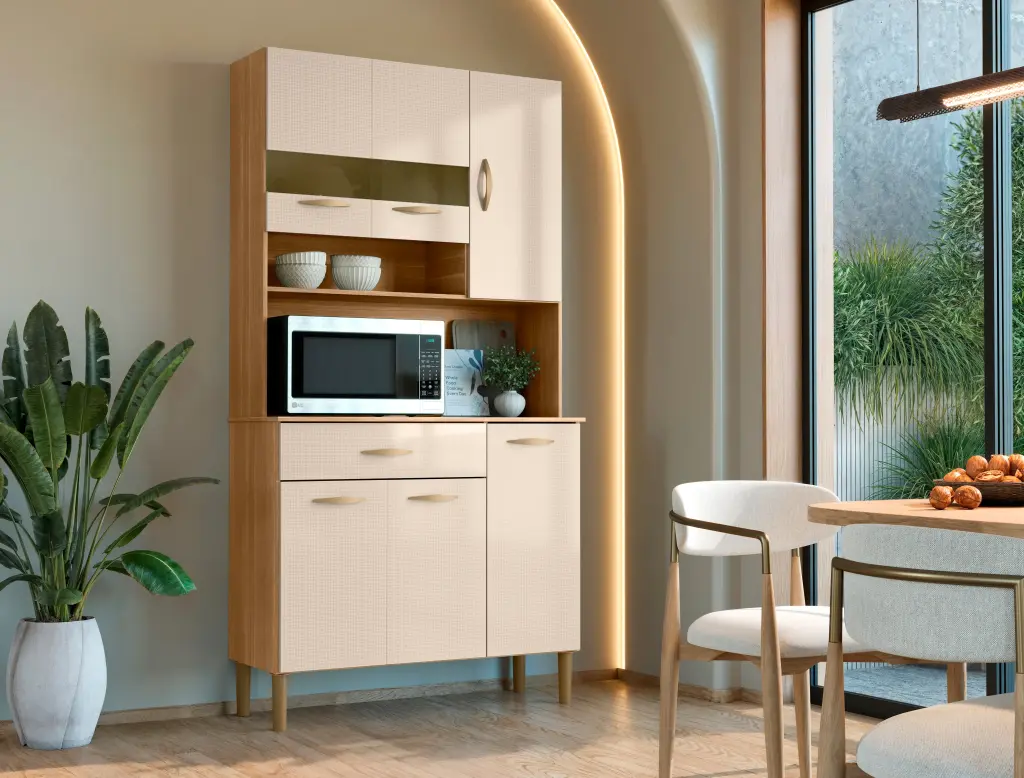 ALACENA VOGUE 6P/ CASTAÑO- FOFT 92 X 176 X 36.3 CM