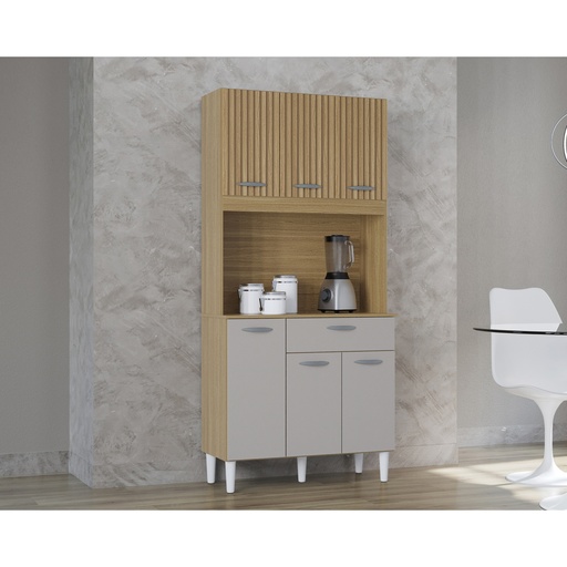 [100389] KIT CASSIA 6P Damasco/Acanalado /Off White
