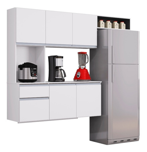 [125030] Cocina Superior 6 Puertas Compacto Mel 1,80m Blanco