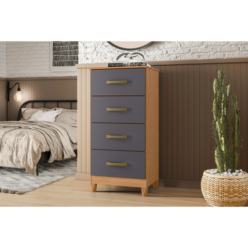 [125055] Comoda mobi 4 Cajones Negro