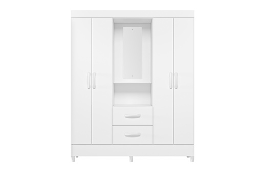 [100405] CLOSET MOBI CAPELINA 4 PUERTAS CON ESPEJO BLANCO